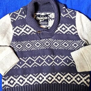 OshKosh 18 month sweater, baby sweater vest look in blue/gray